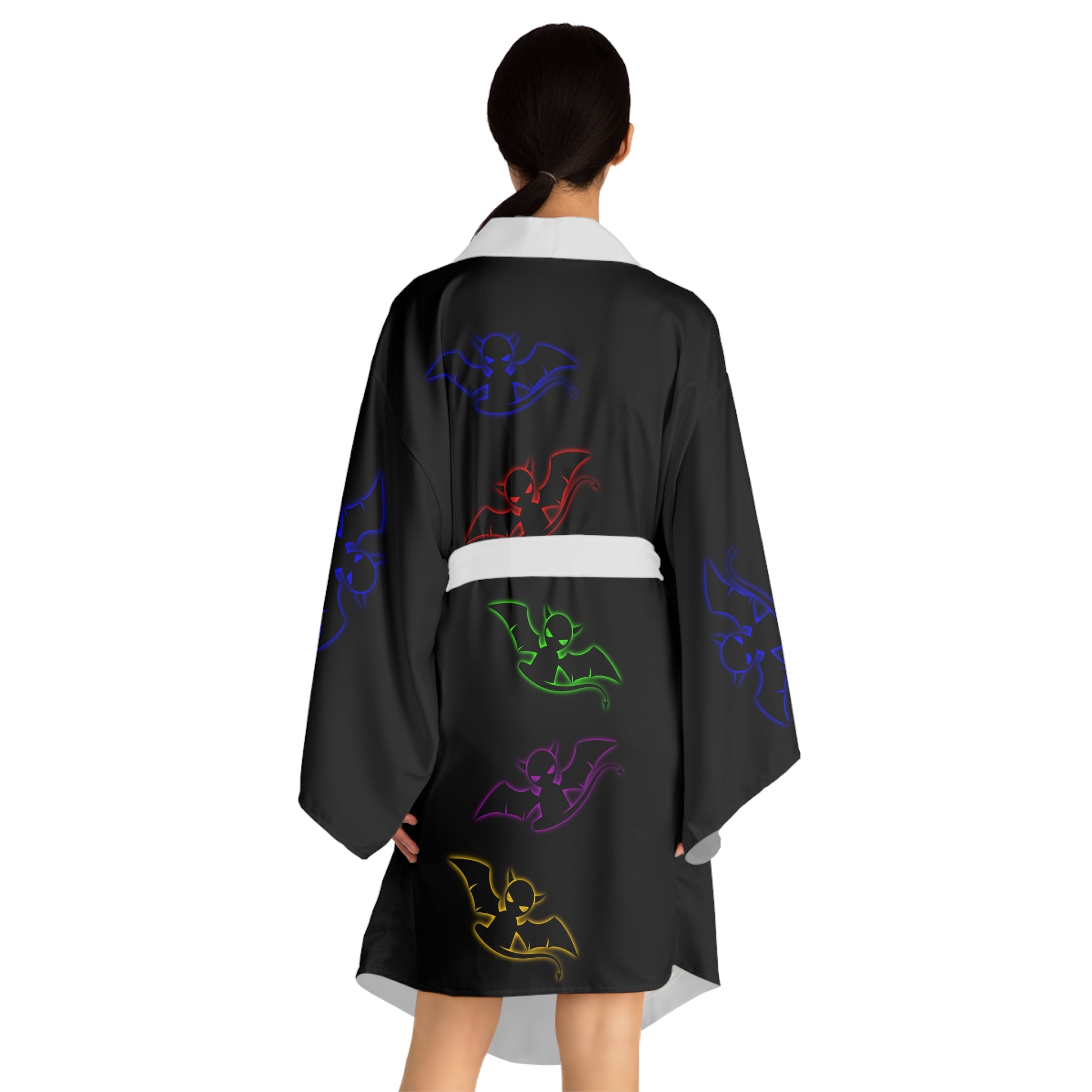Long Sleeve Devil's Lettuce Kimono Robe Black