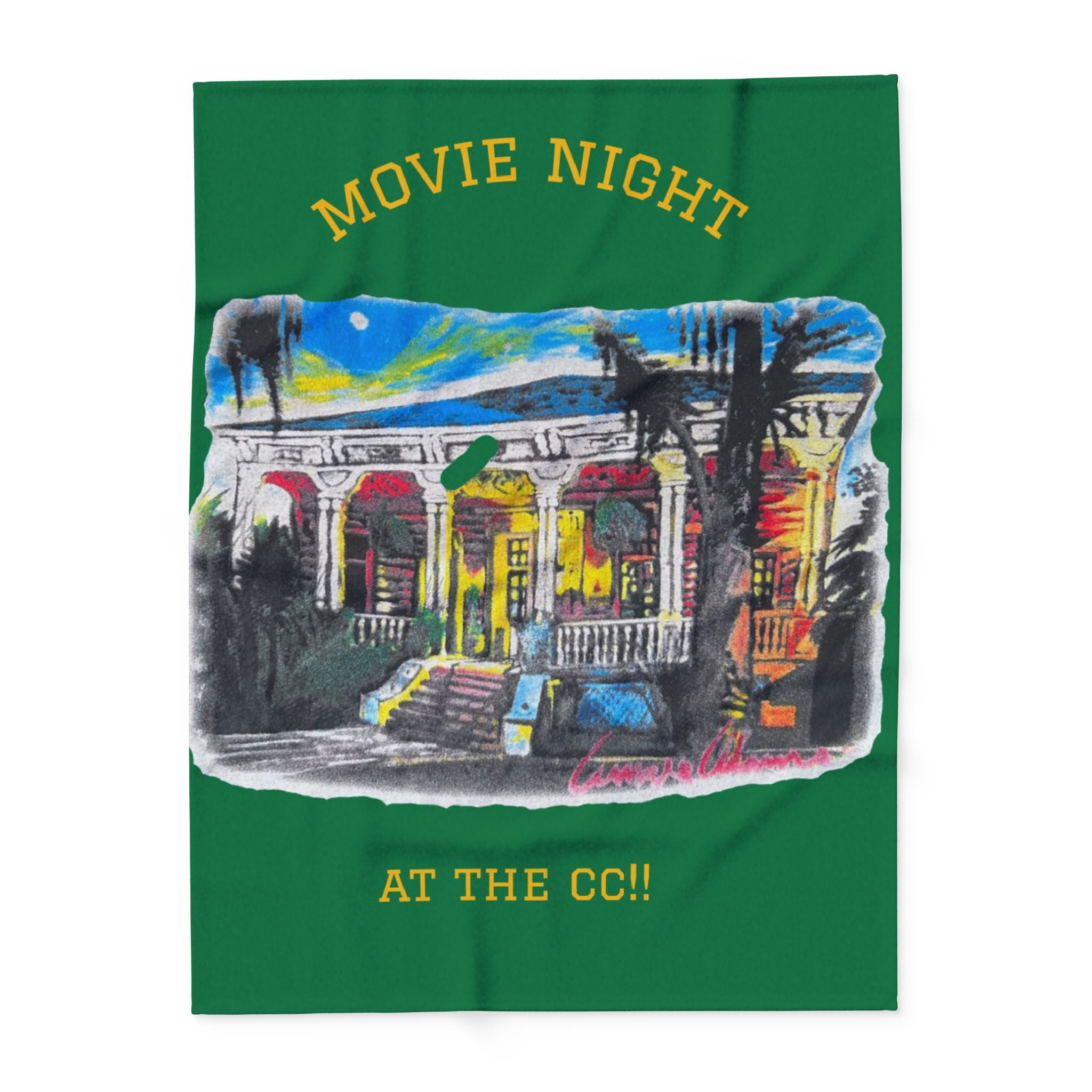Movie Night Arctic Fleece Blanket – 'Movie Night at the CC!!' Cozy Throw