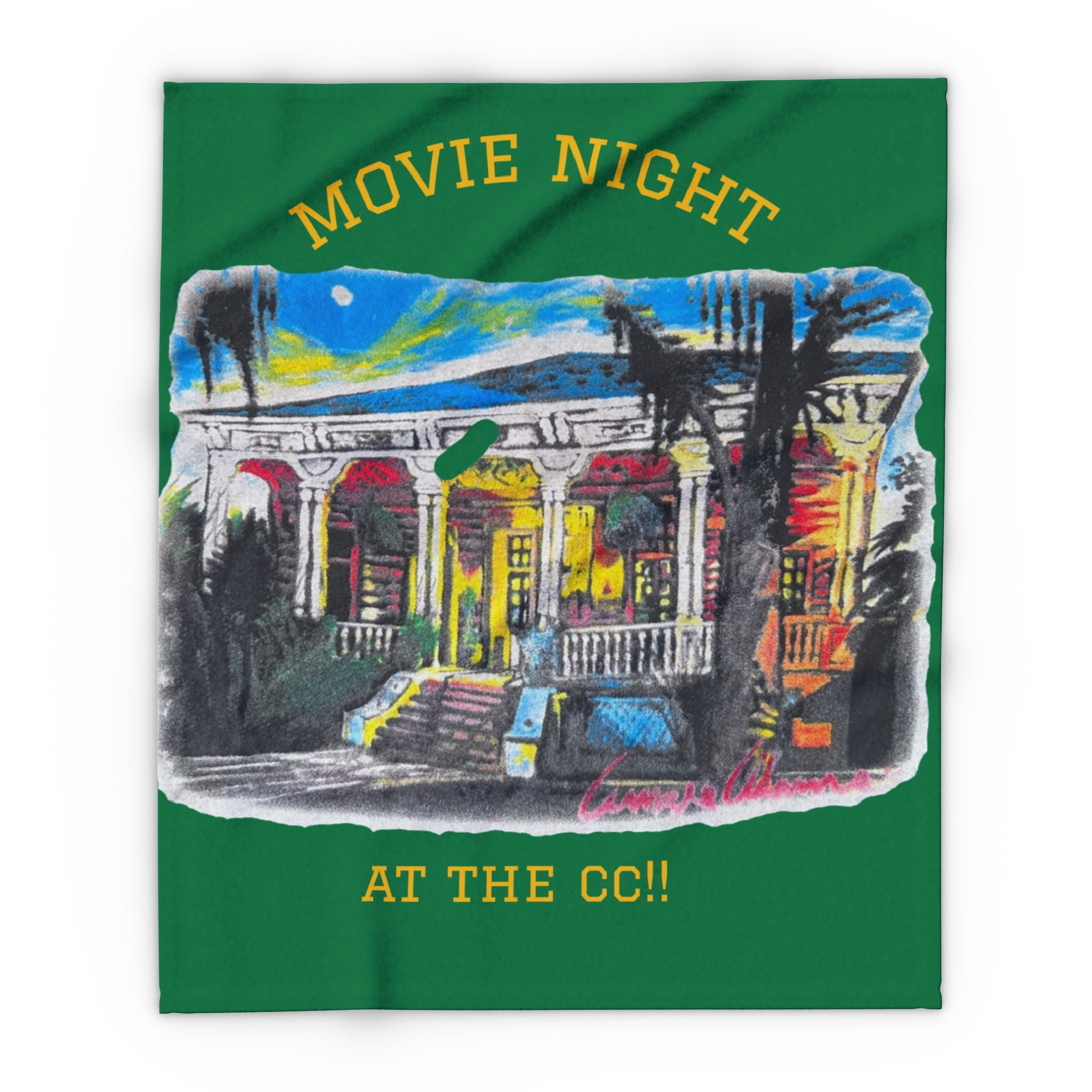 Movie Night Arctic Fleece Blanket – 'Movie Night at the CC!!' Cozy Throw