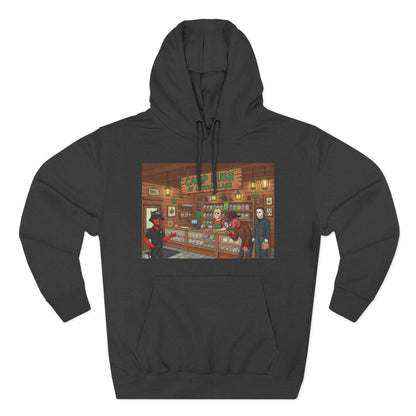 Camp Kush at Crystal LakeThree-Panel Fleece Hoodie, Cozy Casual Wear, Graphic Hoodie for Festivals, Men's and Women's Fashion, Perfect Gift for Stoners