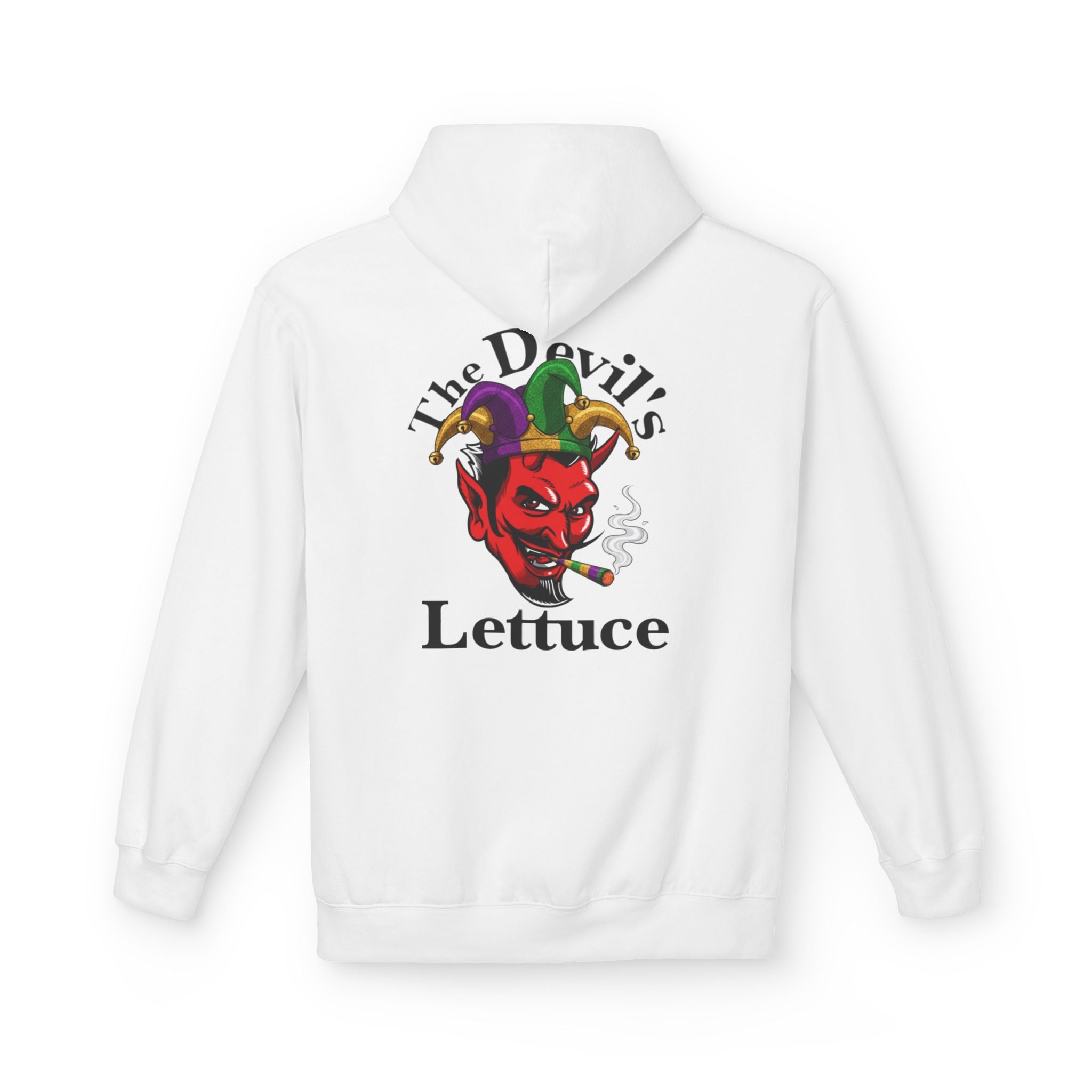 Devil's Lettuce Hoodie — Humorous Cannabis Jester Graphic Pullover
