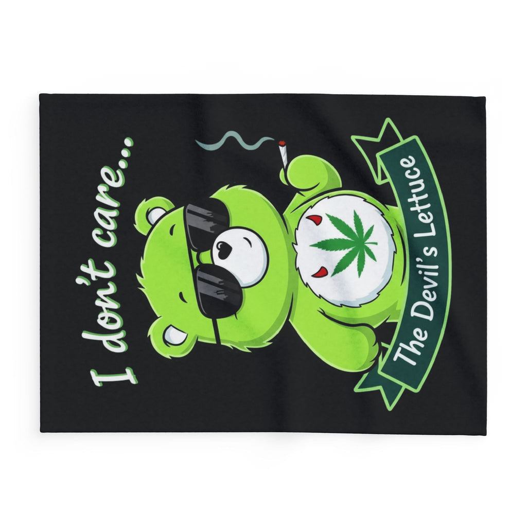 I Don't Care Bear Fleece Blanket – "I don't care... The Devil's Lettuce" Cozy Throw
