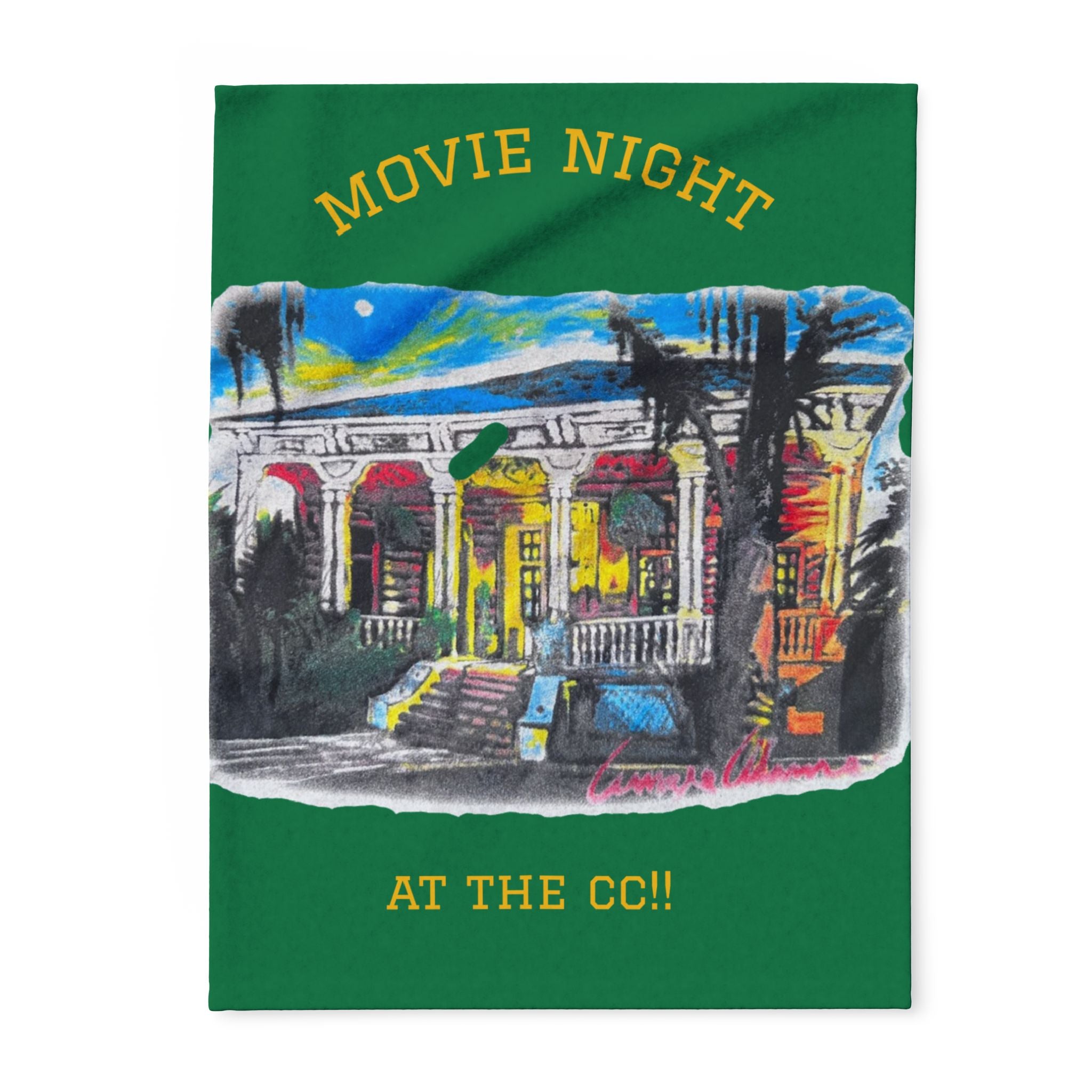 Movie Night Arctic Fleece Blanket – 'Movie Night at the CC!!' Cozy Throw