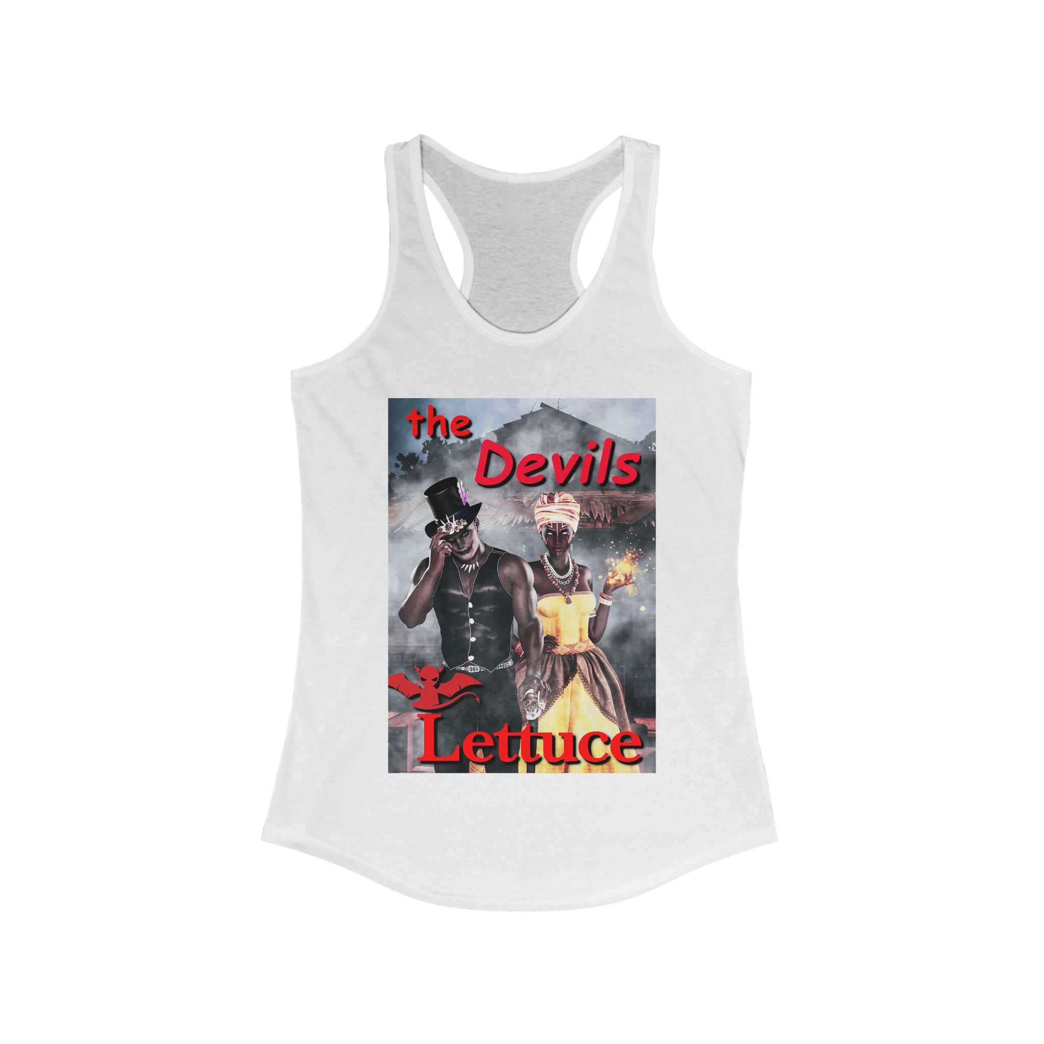 Women's Ideal Racerback Tank, Devil's Lettuce Series 1(royalty)
