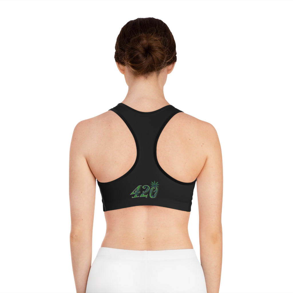 Devil Wing Sports Bra — Cannabis Leaf Gothic Activewear