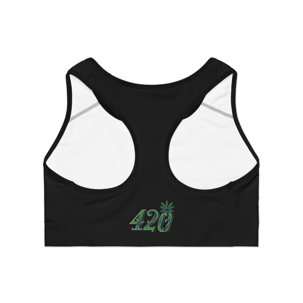 Devil Wing Sports Bra — Cannabis Leaf Gothic Activewear
