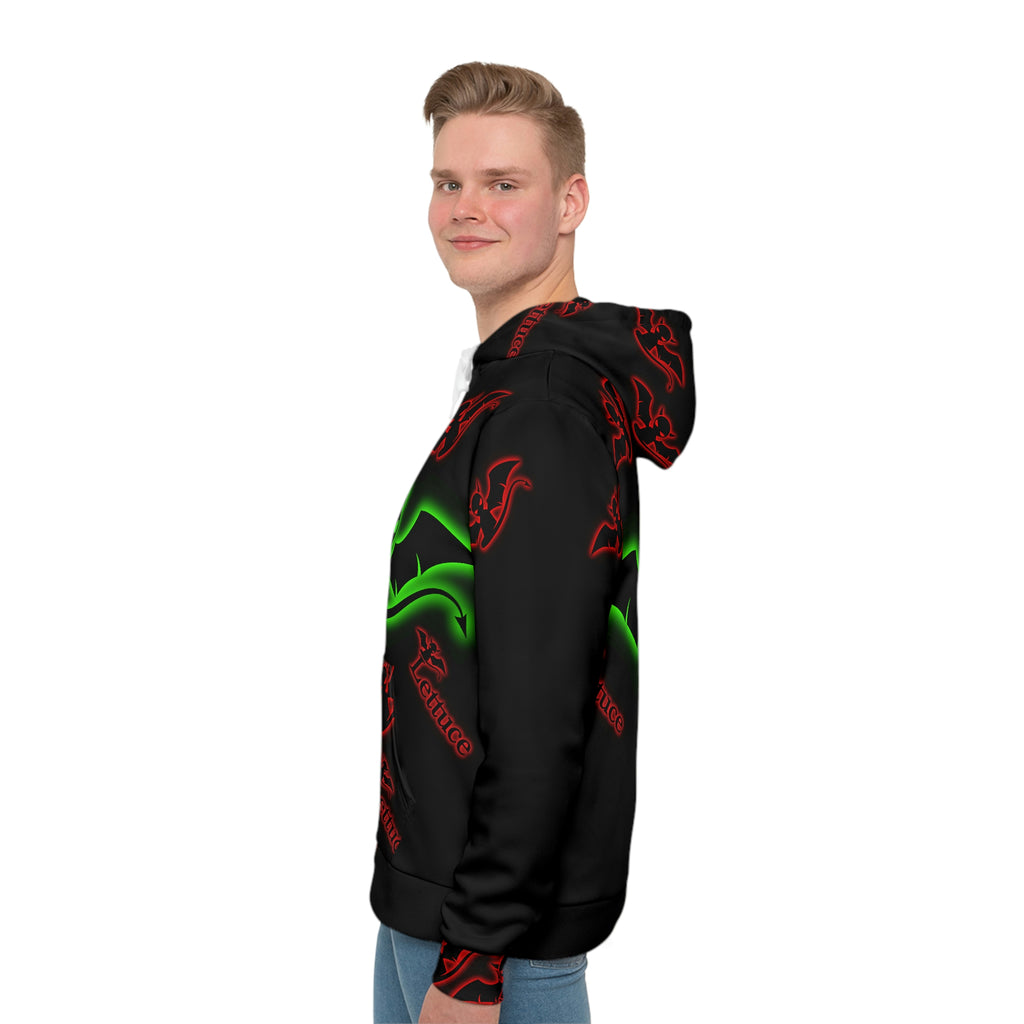 Men's Hoodie Black(lg green devil stamp +smaller red devil stamps)