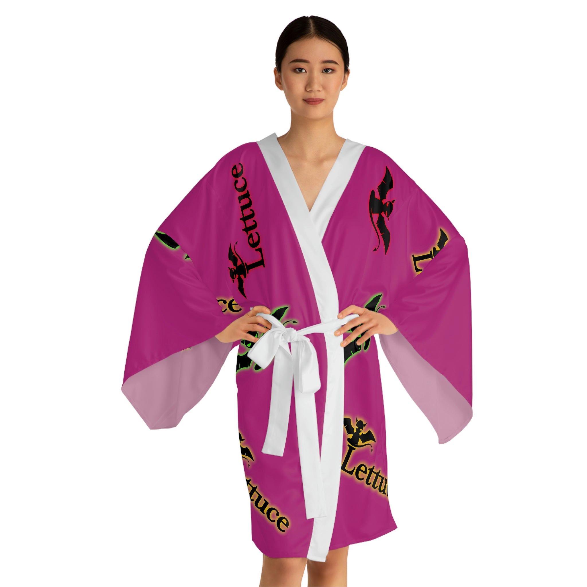 Long Sleeve Devil's Lettuce Kimono Robe Pink