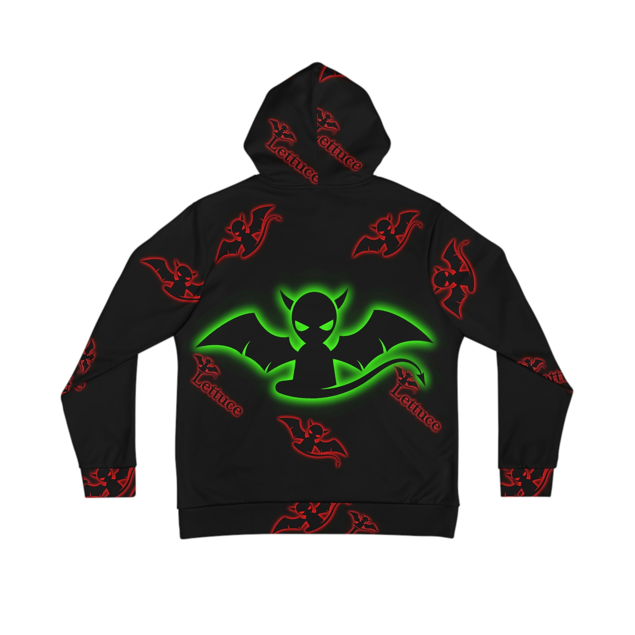 Men's Hoodie Black(lg green devil stamp +smaller red devil stamps)