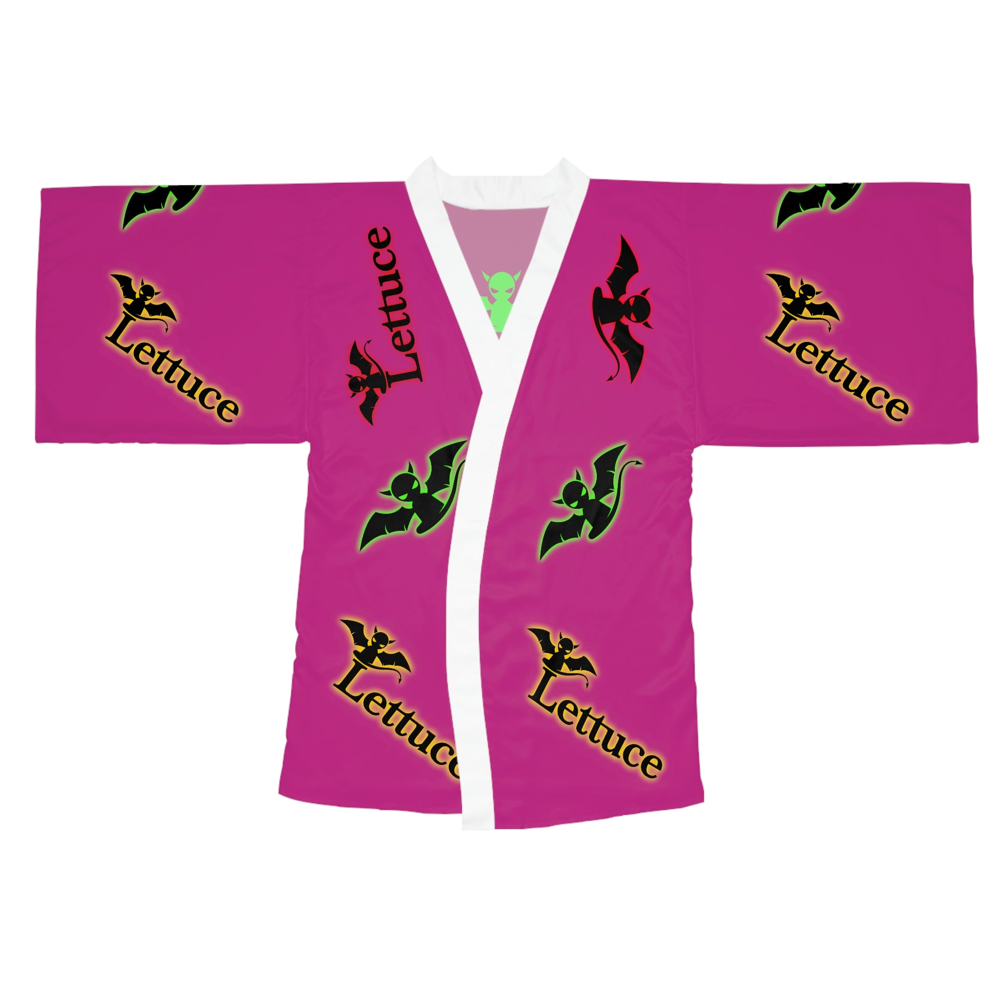 Long Sleeve Devil's Lettuce Kimono Robe Pink