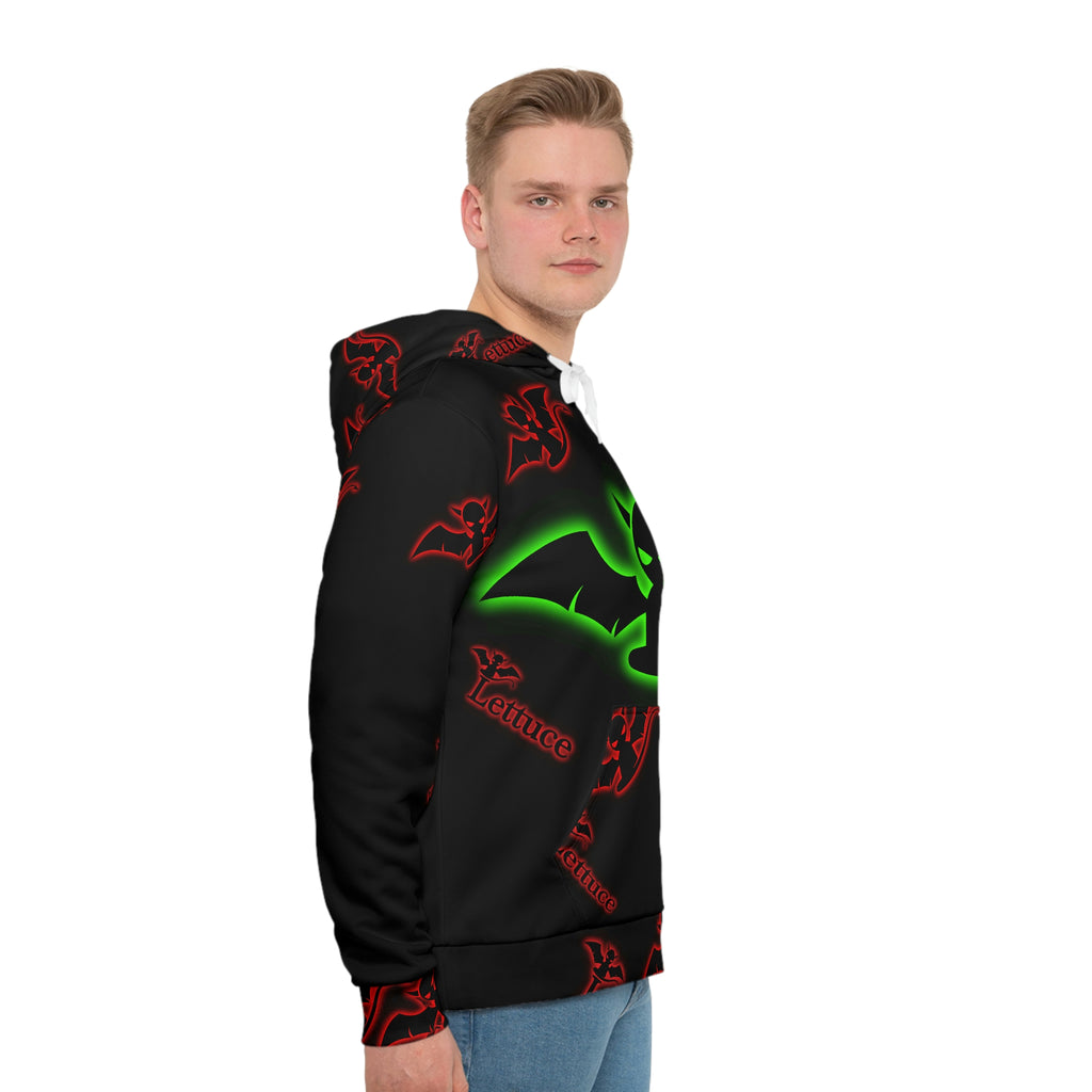 Men's Hoodie Black(lg green devil stamp +smaller red devil stamps)