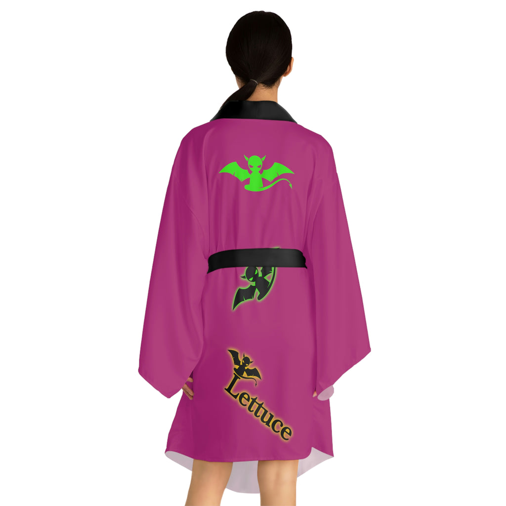 Long Sleeve Devil's Lettuce Kimono Robe Pink