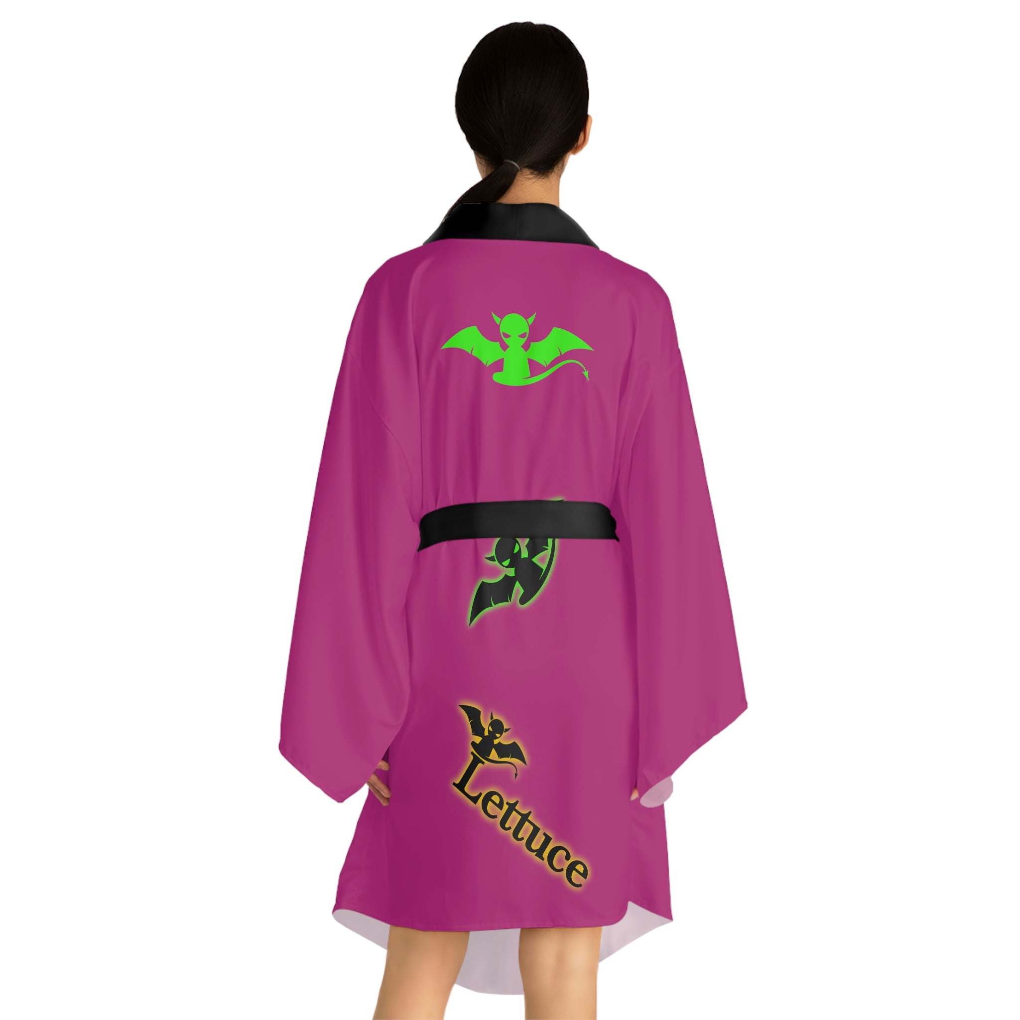 Long Sleeve Devil's Lettuce Kimono Robe Pink