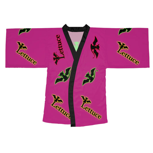 Long Sleeve Devil's Lettuce Kimono Robe Pink