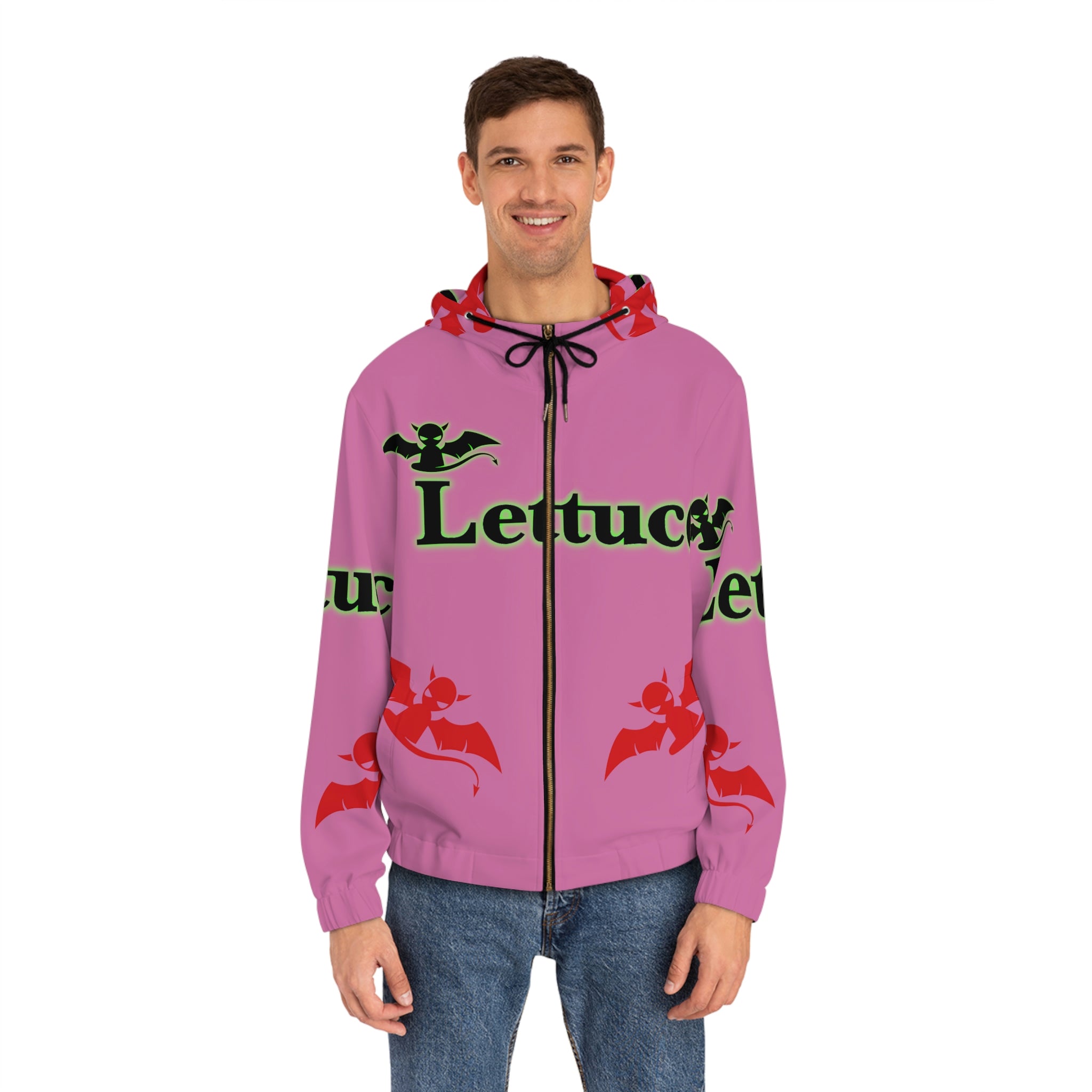 Men's Full-Zip Hoodie Devil's Lettuce Series 1 Pink