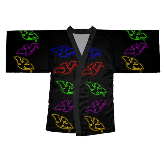 Long Sleeve Devil's Lettuce Kimono Robe Black