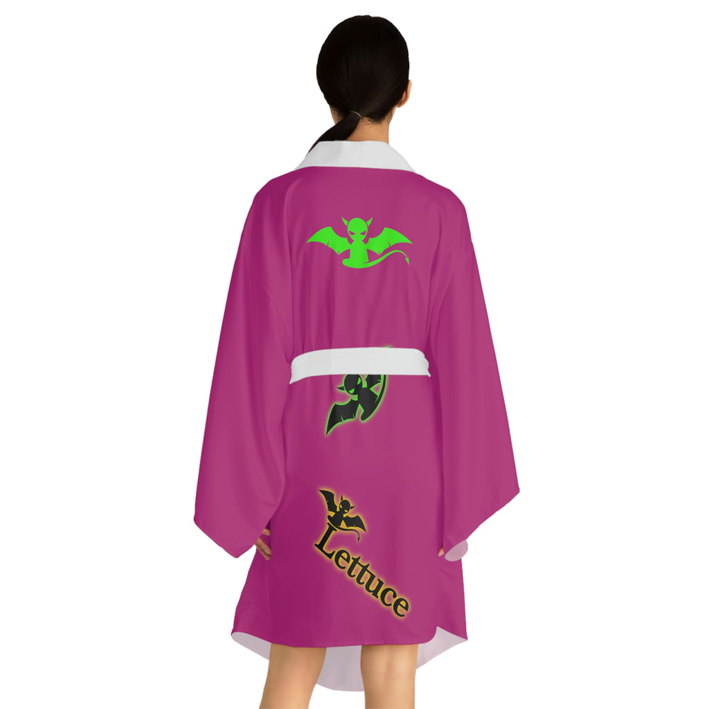 Long Sleeve Devil's Lettuce Kimono Robe Pink