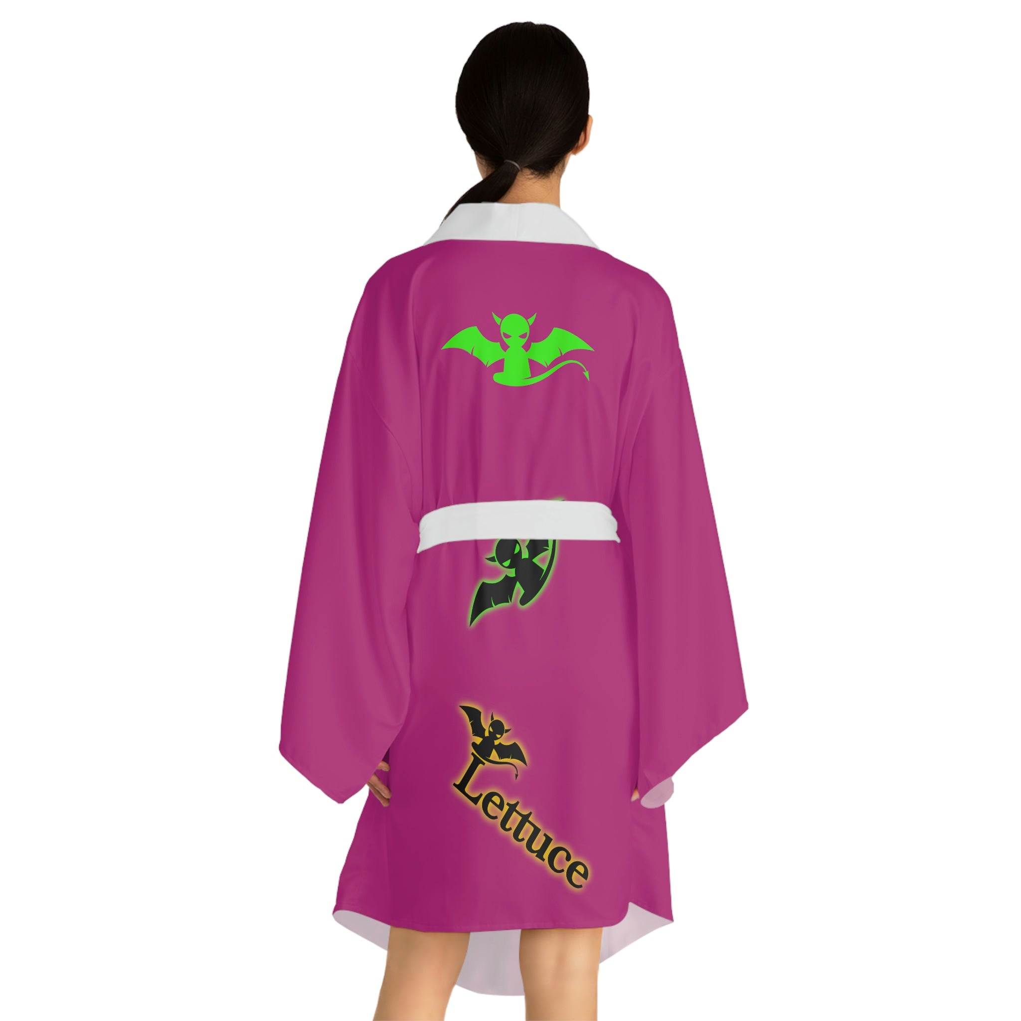Long Sleeve Devil's Lettuce Kimono Robe Pink